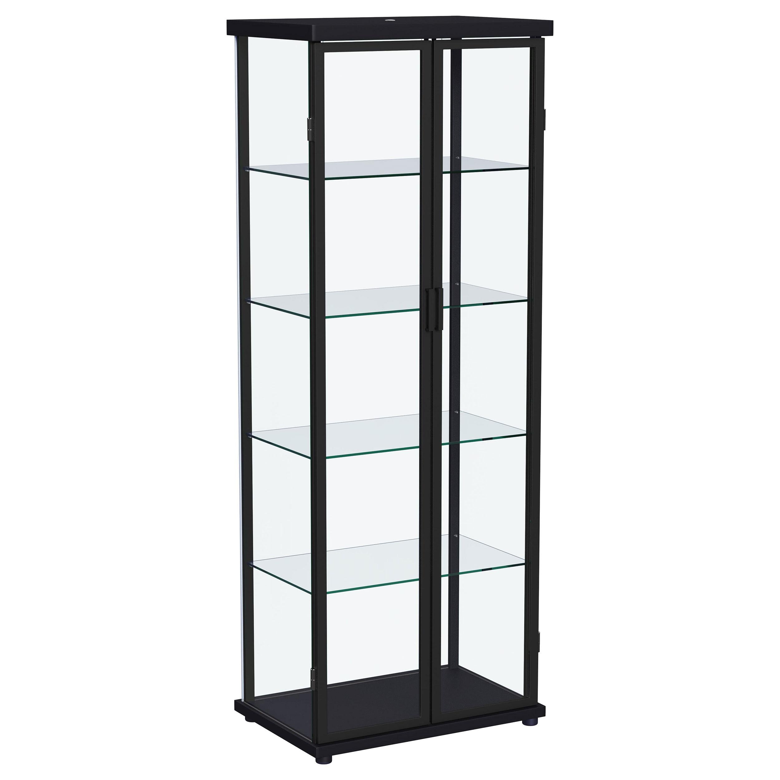 Coaster Furniture Aero 950400 4-shelf Display Curio Cabinet with LED Lighting - Black IMAGE 1